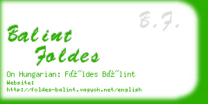 balint foldes business card